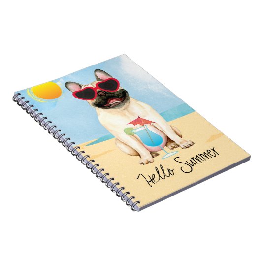 Summer French Bulldog Notizblock (Rechte Seite)