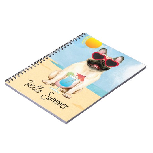Summer French Bulldog Notizblock (Linke Seite)