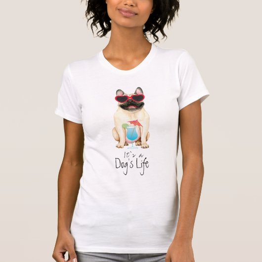 Summer French Bulldog T-Shirt (Vorderseite)