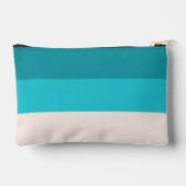 Summer Fresh Blue Beach Vibe Stripes Zubehörtasche (Rückseite)