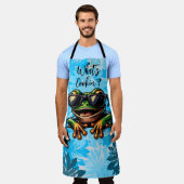 Summer Fresh Blue Chillin' Frosch-Schürze Schürze (Getragen)