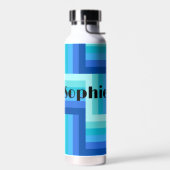 Summer Fresh Blue Green Zig Zag Wasserflasche Trinkflasche (Links)