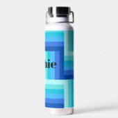 Summer Fresh Blue Green Zig Zag Wasserflasche Trinkflasche (Rückseite)