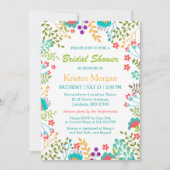 Summer Fresh Floral Aquamarin Blue Brautparty Einladung (Vorderseite)