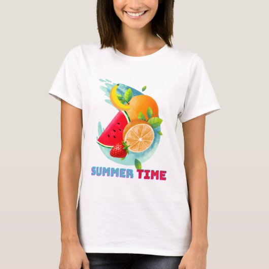 Summer Fresh Fruits T - Shirt Schlüsselanhänger (Vorderseite)