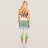 Summer Fresh Gradient Cool Blue Green Ombre Capri Leggings (Rückseite)
