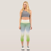 Summer Fresh Gradient Cool Blue Green Ombre Capri Leggings (Vorderseite)