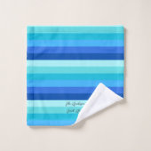 Summer Fresh Ocean Blues gestreift Badhandtuch Set (Waschlappen)