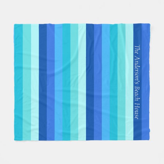 Summer Fresh Ocean Shades gestreift Fleecedecke (Vorderseite (Horizontal))