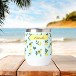 Summer Fresh Watercolor Lemons Individuelle Name