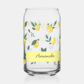 Summer Fresh Watercolor Lemons Individuelle Name Dosenglas (Vorderseite)