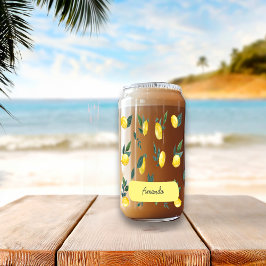 Summer Fresh Watercolor Lemons Individuelle Name Dosenglas