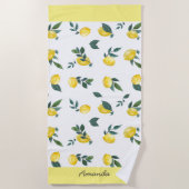 Summer Fresh Watercolor Lemons Individuelle Name Strandtuch (Vorderseite)
