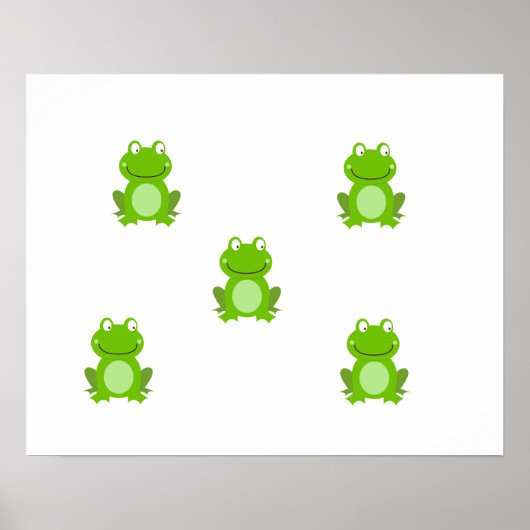 SUMMER Frog Design - Niedliche Frösche für Kinder Poster (Vorne)