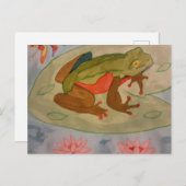 Summer Frosch Pond Postcard Postkarte (Vorne/Hinten)