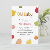 Summer Fruit Baby Dusche Einladung (Stehend Vorderseite)