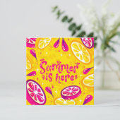 Summer Fruit Citrus Greeting Card (Stehend Vorderseite)