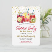 Summer Fruit Cocktail Pool Party Einladung (Stehend Vorderseite)