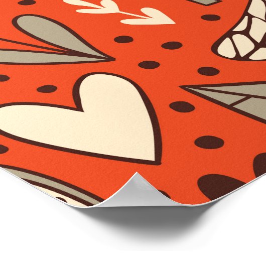 Summer Fruit Doodle Vintag Poster (Ecke)