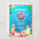 Summer Fruit Drinks Sweet 16 Party Geburtstag Einladung (Vorderseite)