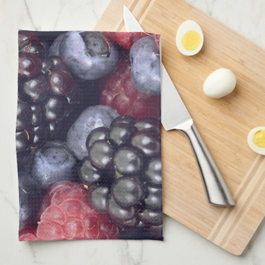 Summer Fruit Mixed Berries Close Up Photo Geschirrtuch (Viertel Falte)