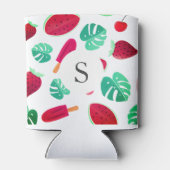 Summer Fruit & Palm Leaf | Monogramm Dosenkühler (Rückseite)