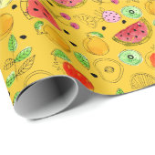 Summer Fruit Pattern | Gelb Geschenkpapier (Rolleneckpunkt)