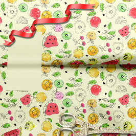 Summer Fruit Pattern | Gelb Seidenpapier