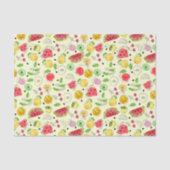 Summer Fruit Pattern | Gelb Seidenpapier (Vorderseite)