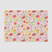 Summer Fruit Pattern | Light Pink Seidenpapier (Vorderseite)