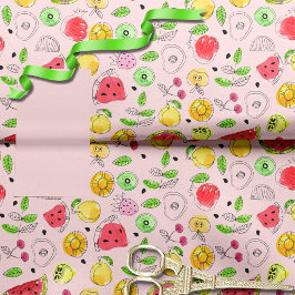 Summer Fruit Pattern | Light Pink Seidenpapier