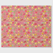 Summer Fruit Pattern | Rose Rosa Geschenkpapier (Flach)
