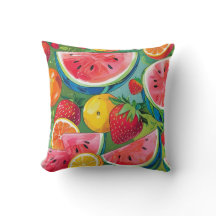 Summer Fruit Pattern Throw Kissen
