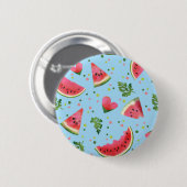 Summer Fruit Pattern Wassermelone Rote Vegetation Button (Vorne & Hinten)