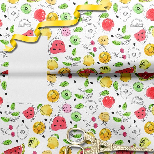 Summer Fruit Pattern | weiß Seidenpapier