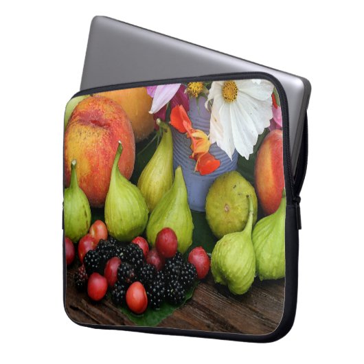 Summer Fruit Peach Figs Blume Electronics Bag Laptopschutzhülle (Vorderseite Links)