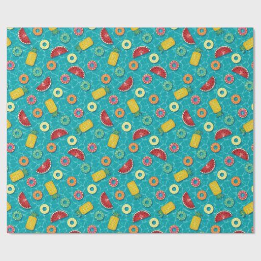 Summer Fruit Pool Floats Geschenkpapier (Flach)