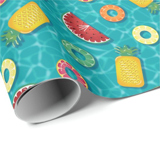 Summer Fruit Pool Floats Geschenkpapier (Rolleneckpunkt)