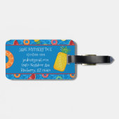 Summer Fruit Pool schwimmt - Blaues Wasser Gepäckanhänger (Rückseite horizontal)