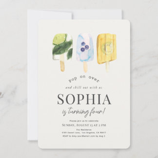 Summer Fruit Popsicle Watercolor Geburtstag Einladung