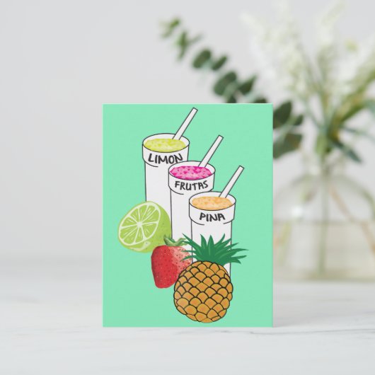 Summer Fruit Smoothie Postkarte (Stehend Vorderseite)