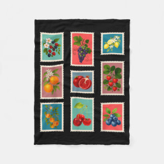Summer Fruit Stamp Vintage Fruit Postage Stamp Fleecedecke