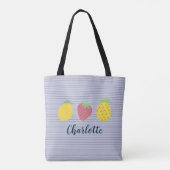 Summer Fruit Trio mit Navy Pinstripe Tasche (Rückseite)