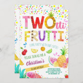 Summer Fruits 2. Girl Geburtstag Twotti Frutti Nie Einladung (Vorne/Hinten)