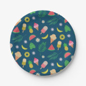 Summer fruits and ice cream  pattern pappteller (Vorderseite)