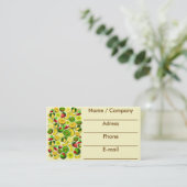 Summer Fruits Juicy Muster Business Cards Visitenkarte (Stehend Vorderseite)
