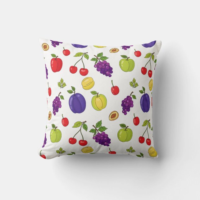 Summer Fruits Pattern - farbenfrohe saisonale Gest Kissen (Vorderseite)