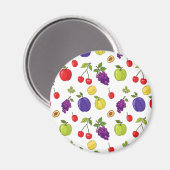 Summer Fruits Pattern - farbenfrohe saisonale Gest Magnet (Vorderseite/Rückseite)
