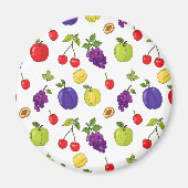 Summer Fruits Pattern - farbenfrohe saisonale Gest Magnet (Vorne)