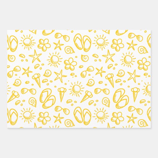 Summer Fun2 Wrapping Paper Flat Sheet Set 3 Geschenkpapier Set (Vorderseite 3)